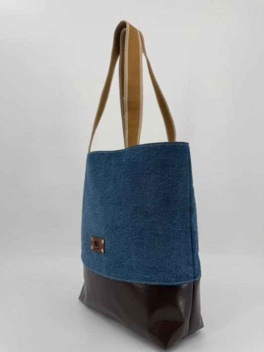 The Two-Tone Denim Tote