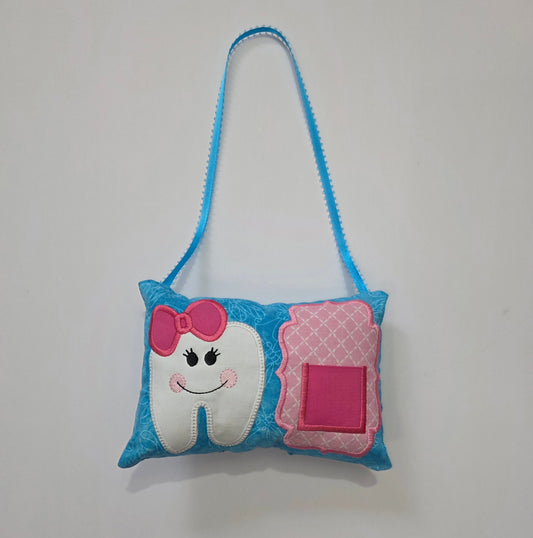 Whimsical "Toothie" Fairy Pillow - Sky Blue & Pink