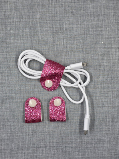 Handmade vinyl cord keeper set for organizing cables