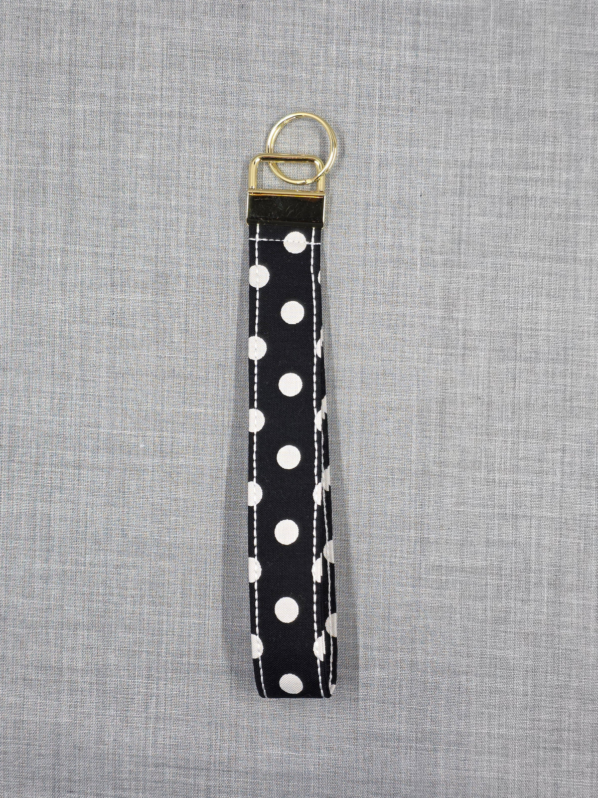 Classic Polka Dot handmade fabric wristlet keychain