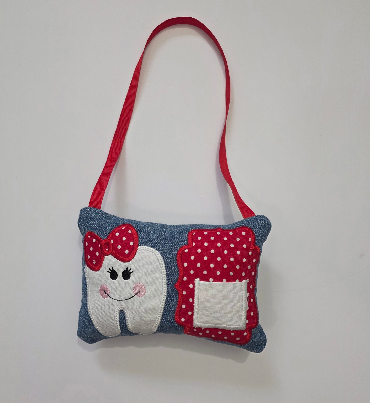Denim & Polka Dot Tooth Fairy Pillow
