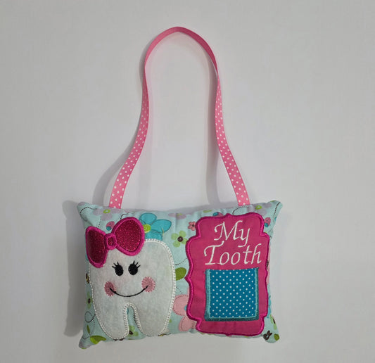 Whimsical "My Tooth" Hanging Tooth Fairy Pillow