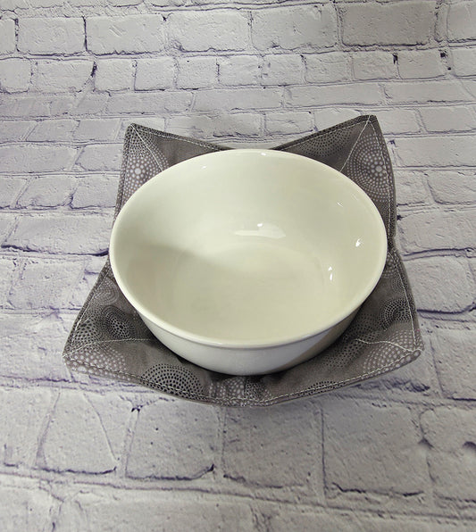 Reversible Bowl Cozy | Modern Grey & Geometric Dot | Microwave Safe