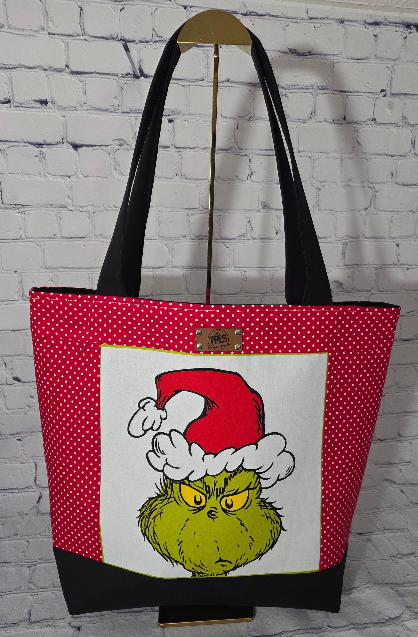 The Grinch "How the Grinch Stole Christmas" Holiday Tote Bag - Festive Red & Black