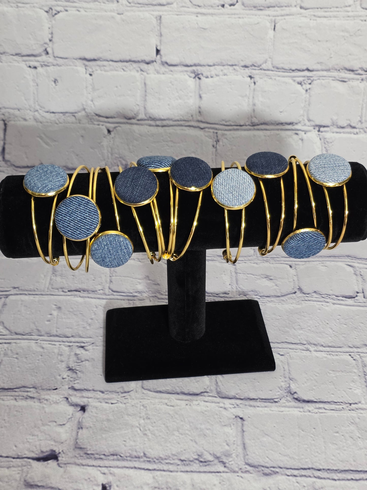 The Brass & Denim Cuff Bracelet