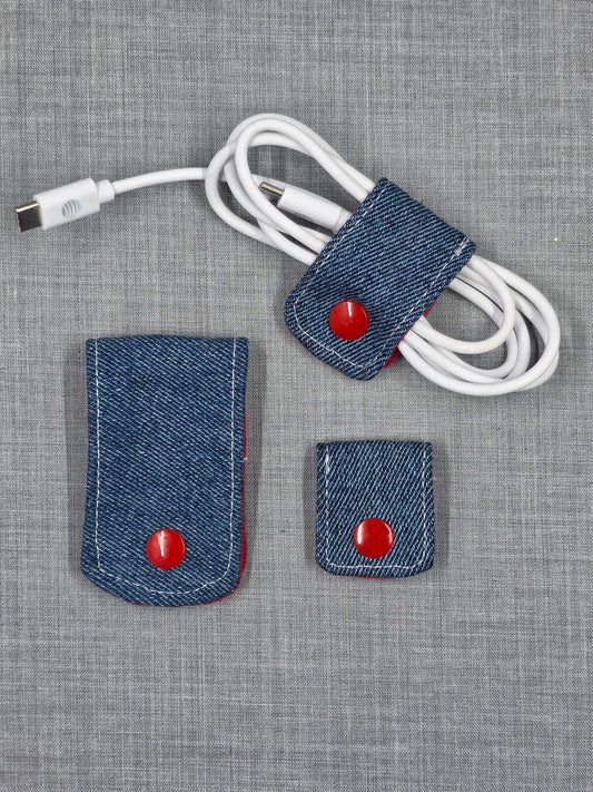The "Tangle-Tamer" Denim Cord Keeper Set (Set of 3)