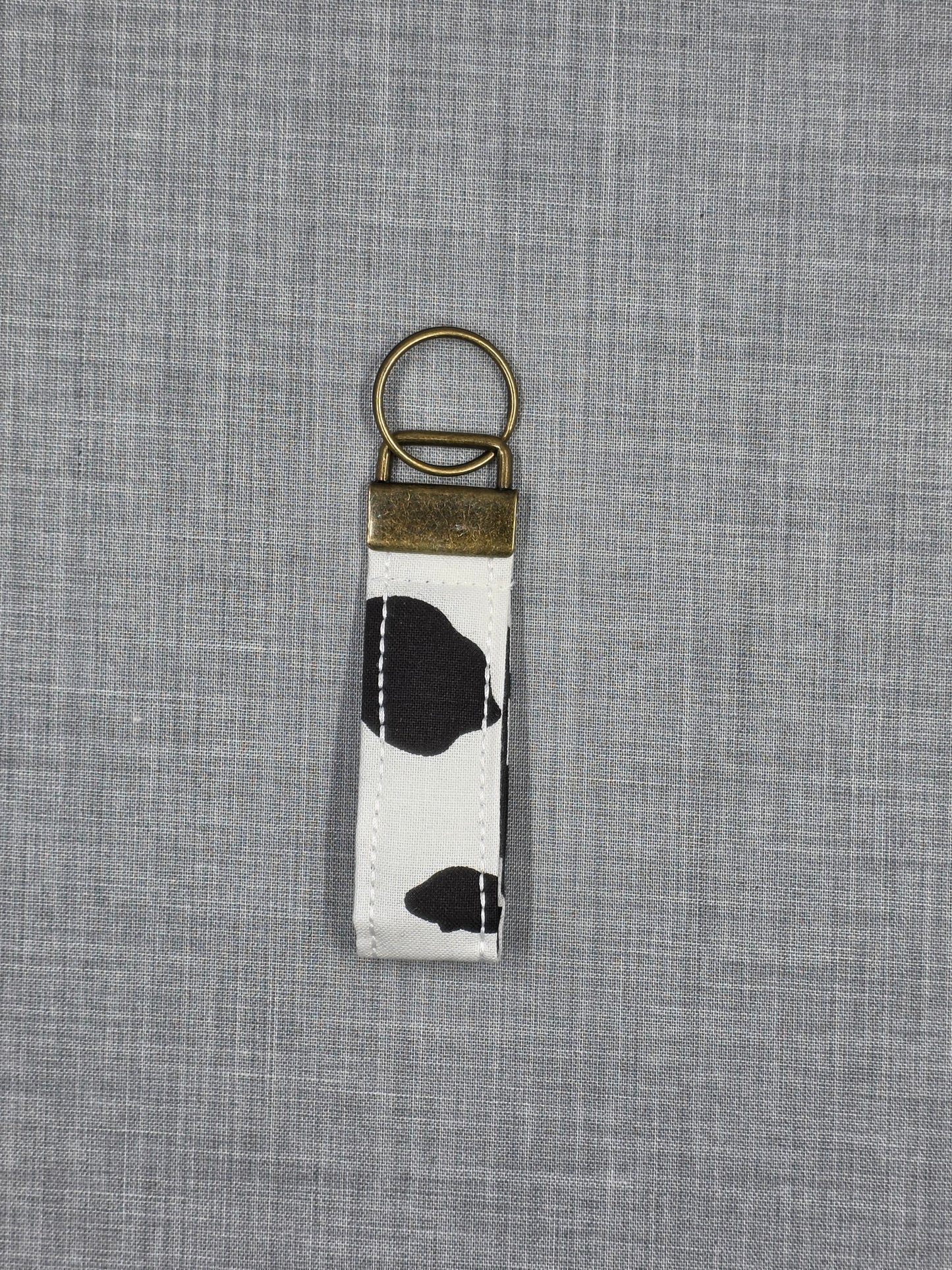 Cow Print Fabric Key Fob