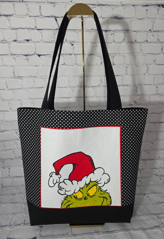 Grinch-Inspired Holiday Tote Bag