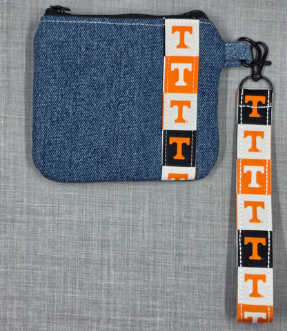Denim College Spirit Pouch & Wristlet Set