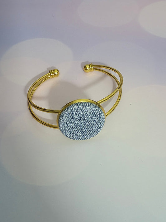 The Brass & Denim Cuff Bracelet