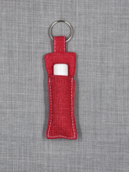 Lip Balm Holder Keychain - Brick Red