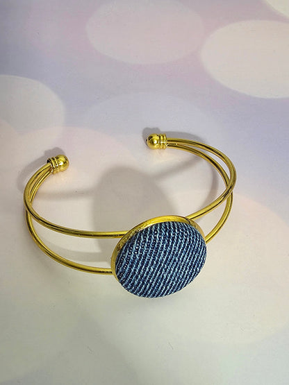 The Brass & Denim Cuff Bracelet