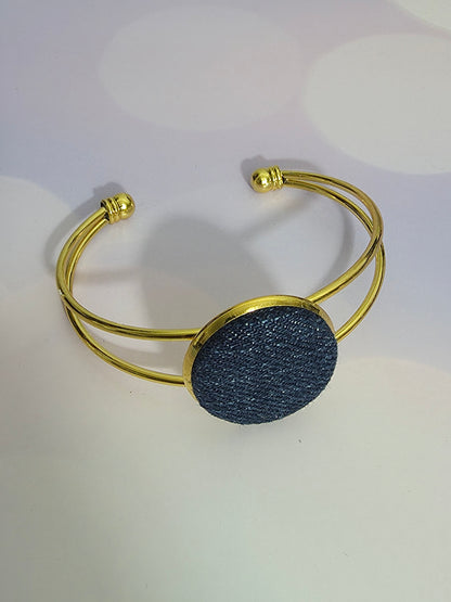 The Brass & Denim Cuff Bracelet