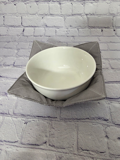 Reversible Bowl Cozy | Modern Grey & Geometric Dot | Microwave Safe