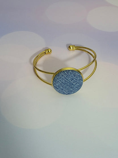 The Brass & Denim Cuff Bracelet